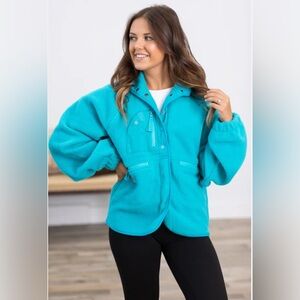 Zenana Snap Front Fleece Jacket